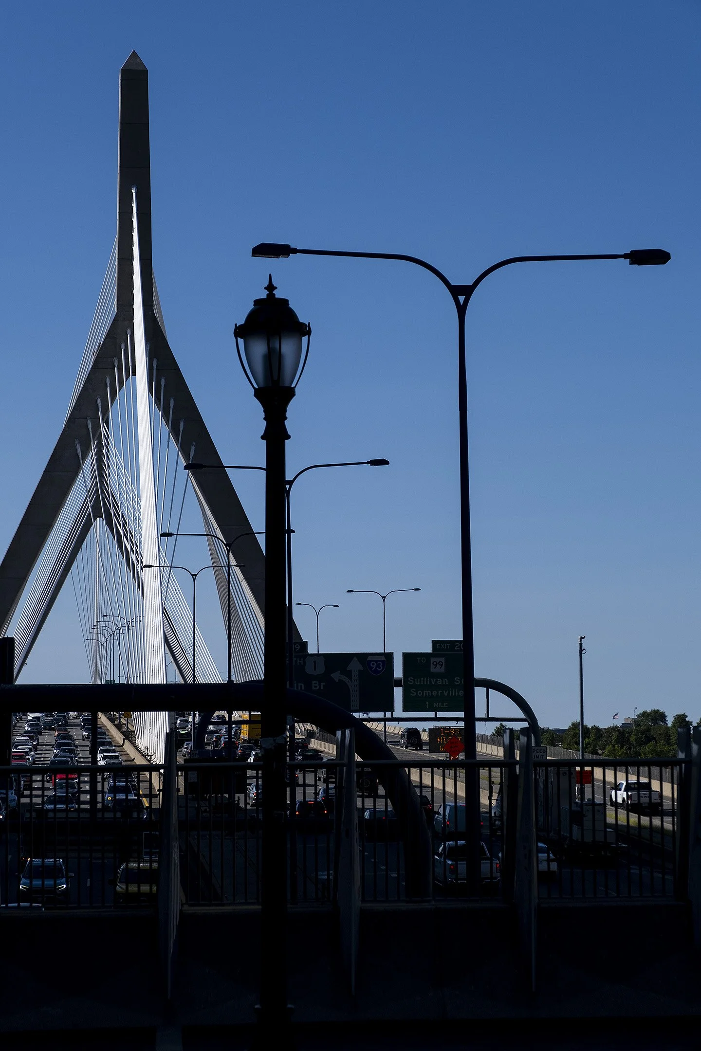  Zakim Bridge with afternoon traffic. 