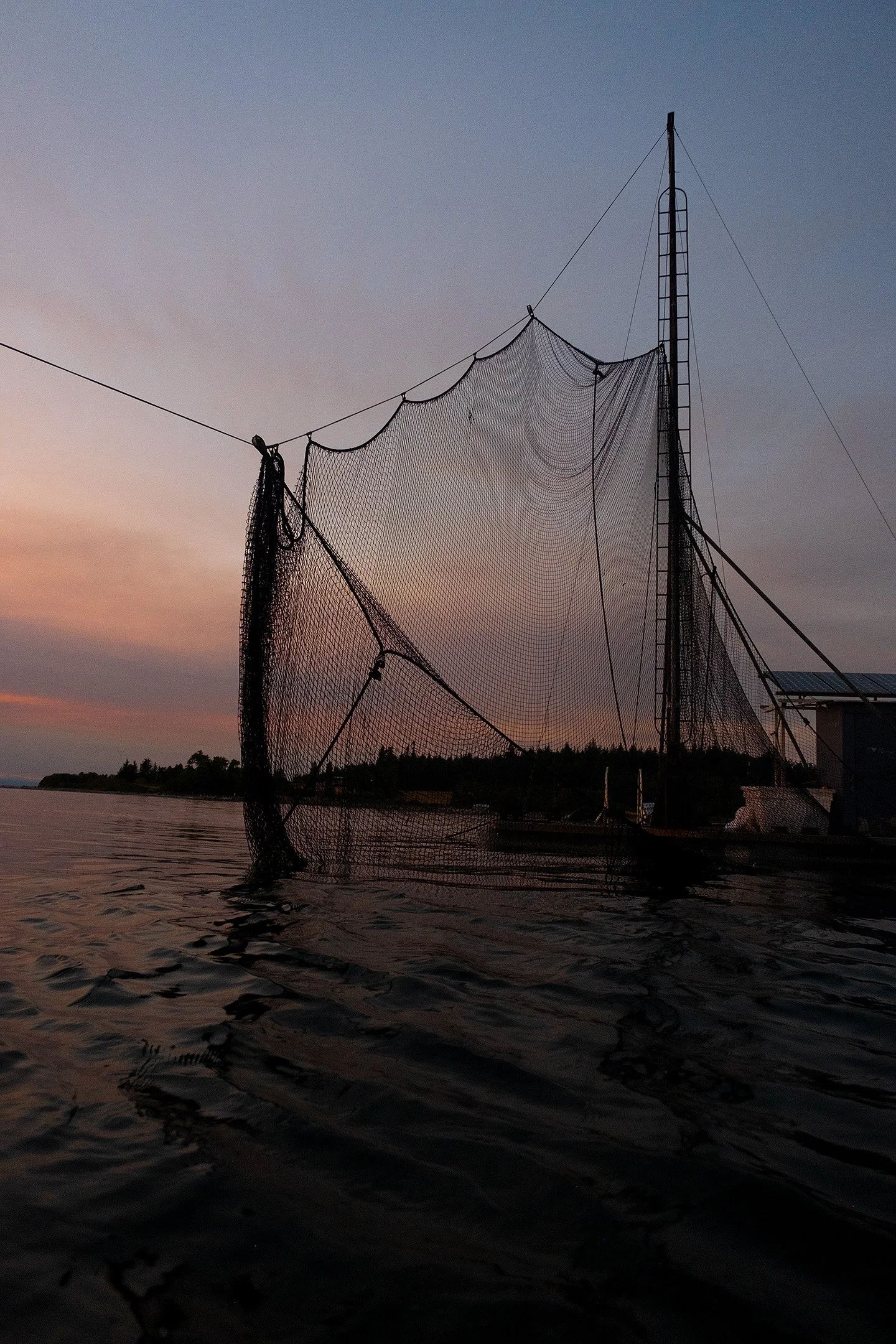 A reefnet at sunset.