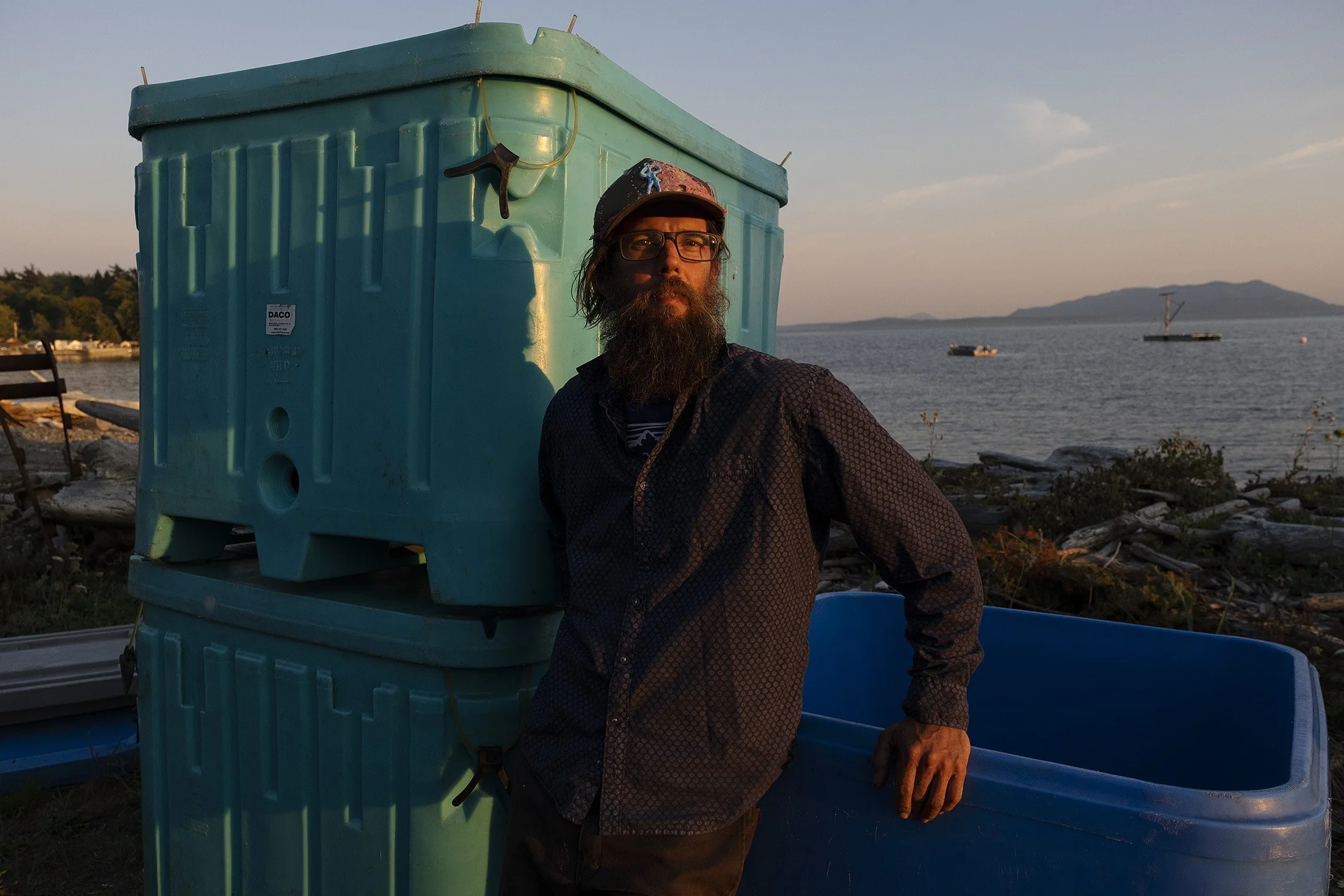 Stu, one of the gear captains, on Legoe Bay Rd at sunset.