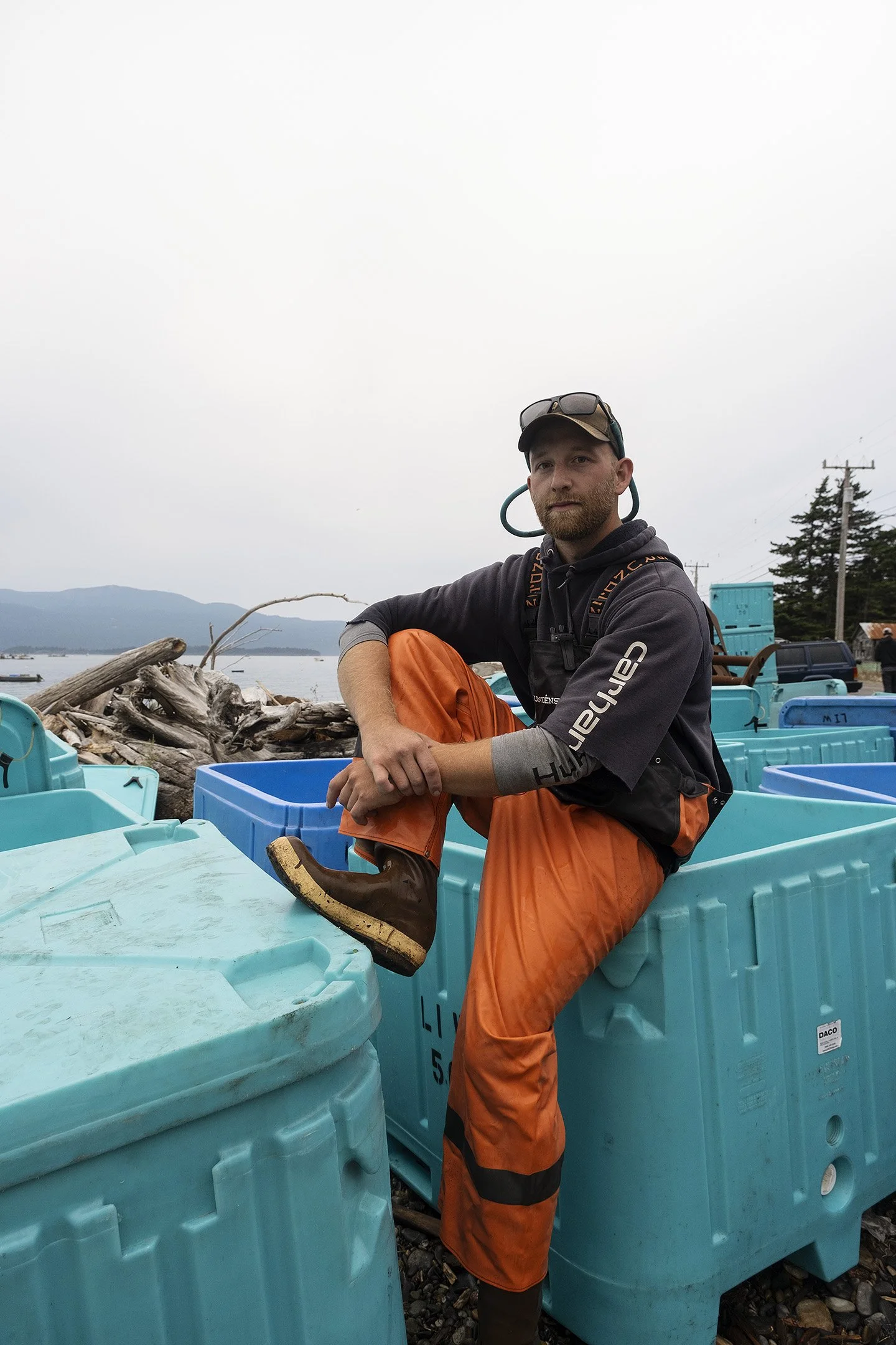 Sam helps run the tender business on shore, weighing and purchasing the salmon caught by most of the fleet on Lummi Island.