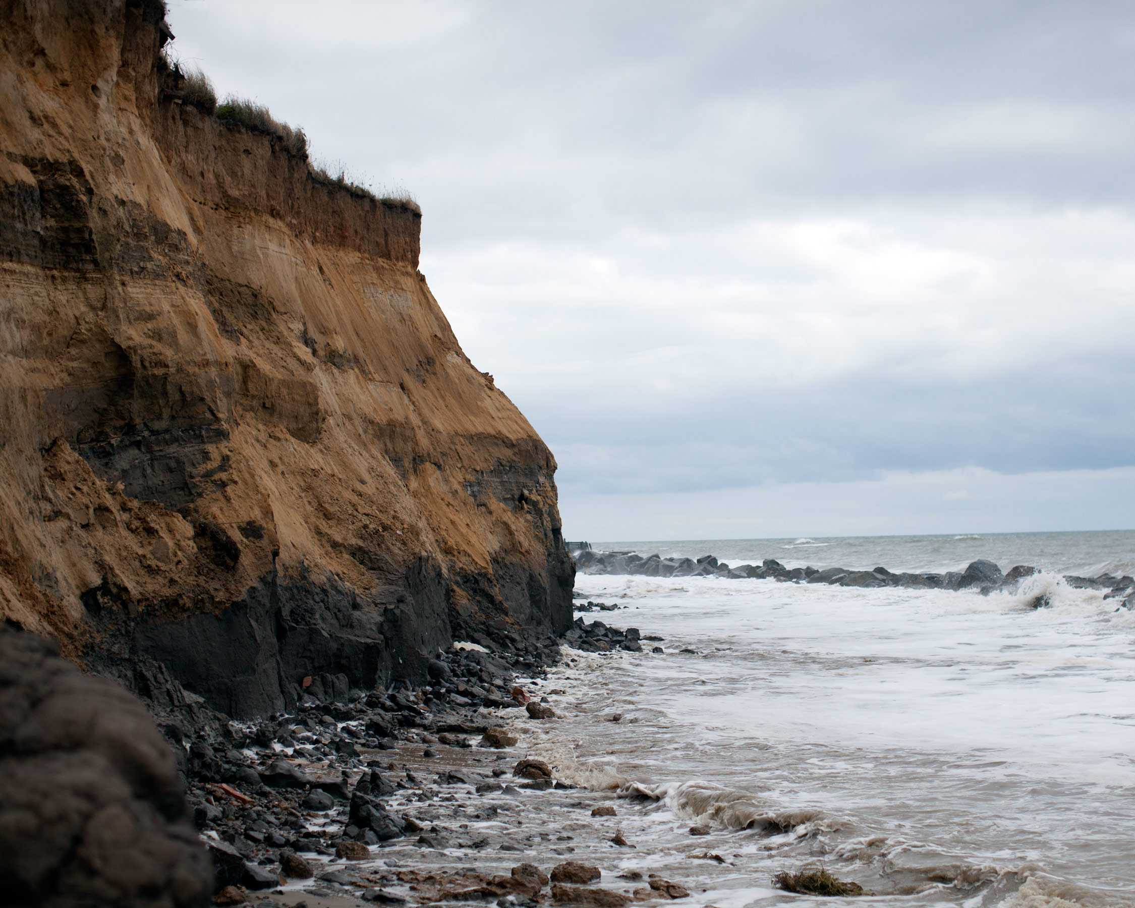 In 2007 4,000 tonnes of rocks were placed at the foot of the cliffs in Happisburgh. At a cost of £200,000 to North Norfolk District Council and £50,000 to villagers but these defences have now been washed away, leading to huge erosion.