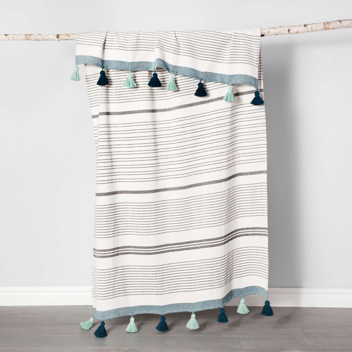 Opalhouse Teal Pom Pom Oversized Throw Blanket