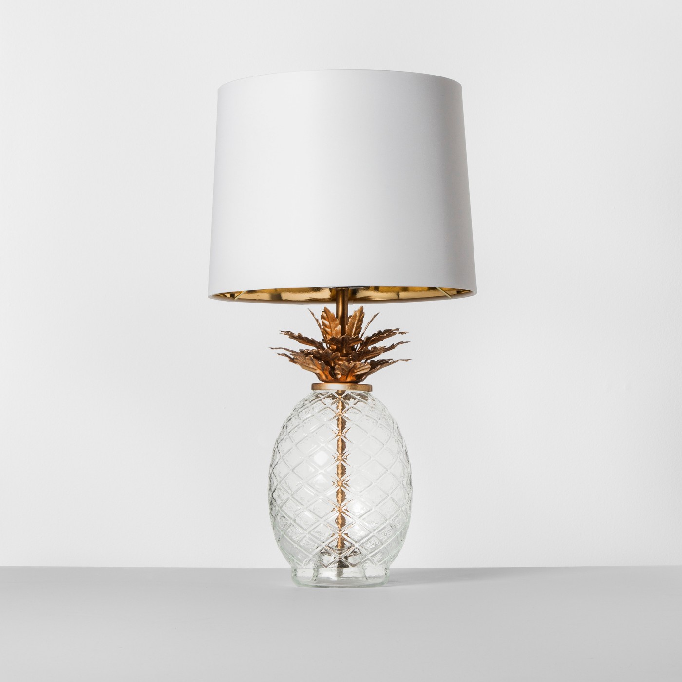 Opalhouse Glass Pineapple Table Lamp Brass