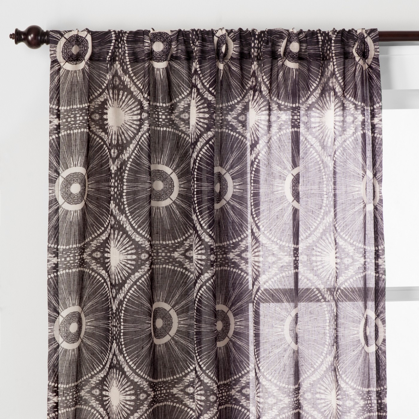 Opalhouse Sheer Medallion Curtain Panel Black