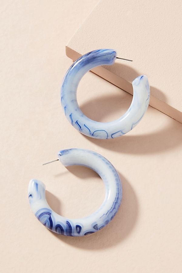Carrie Marbled Resin Hoops
