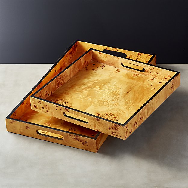 Burl Wood Serving Trays