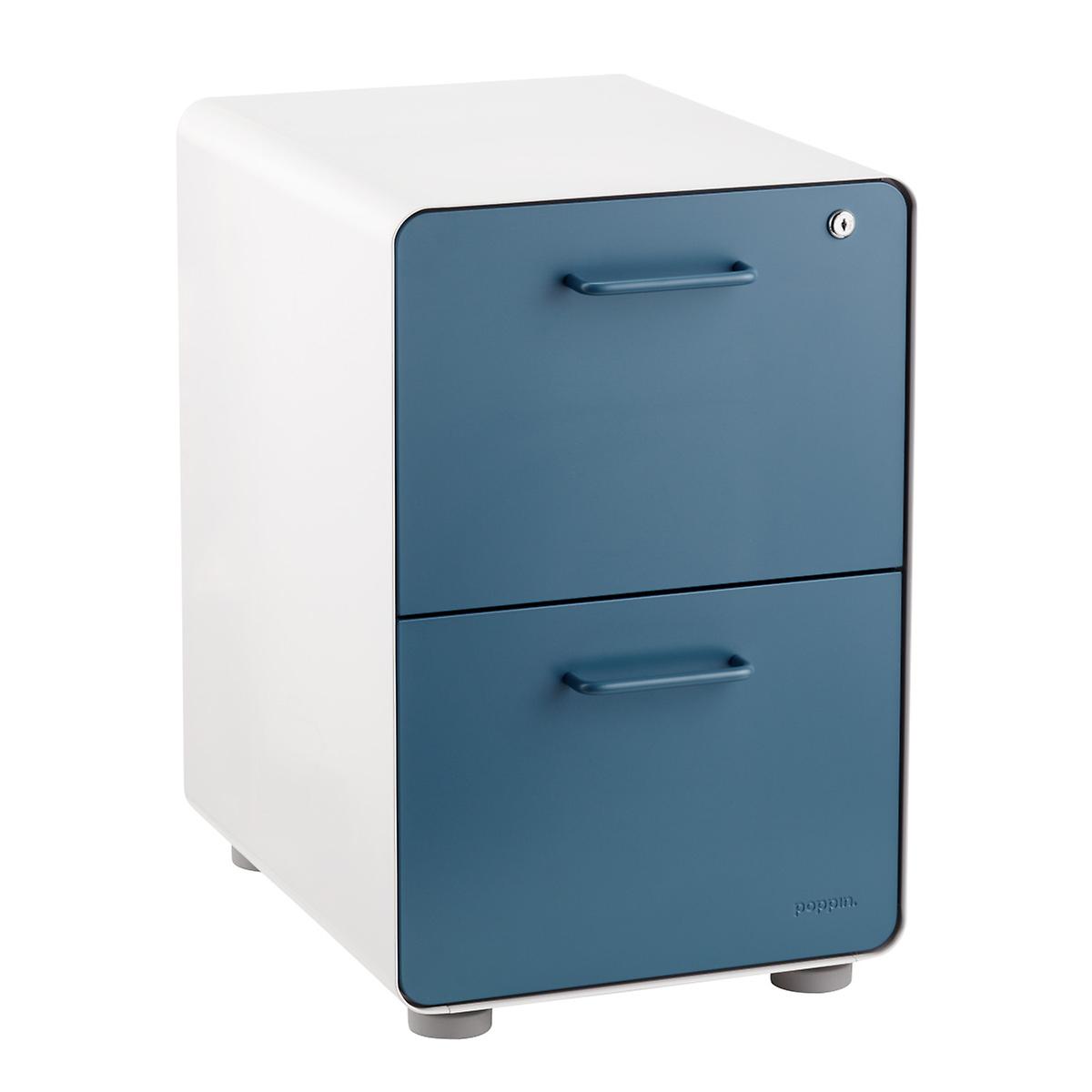 Slate Blue Locking File Cabinet
