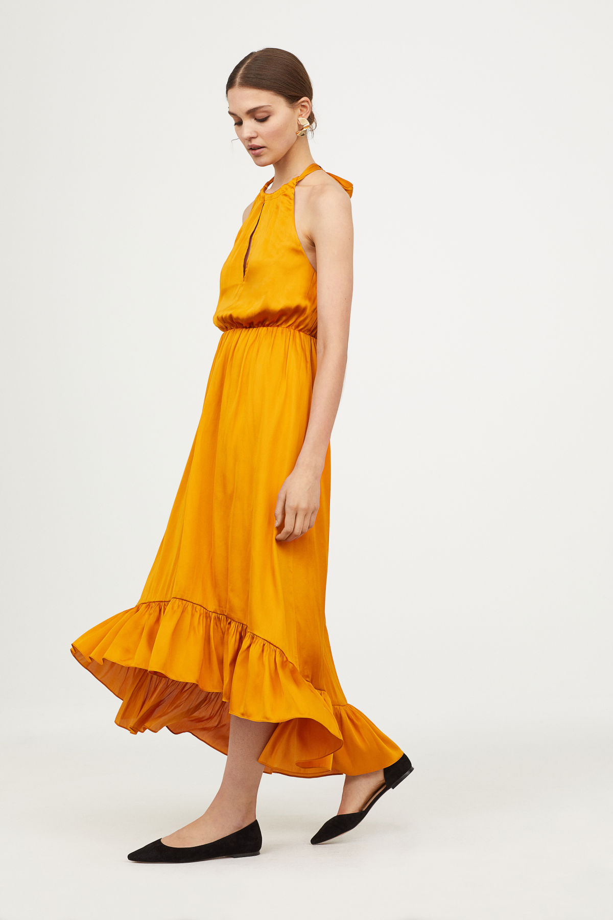 Halterneck Flounce Dress