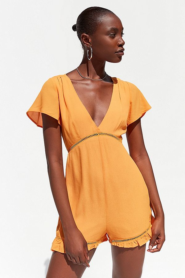 Ladder-Stitch Ruffle Romper