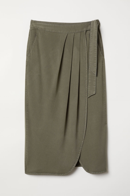 1. H&M: Lyocell-Blend Wrapover Skirt - $35 