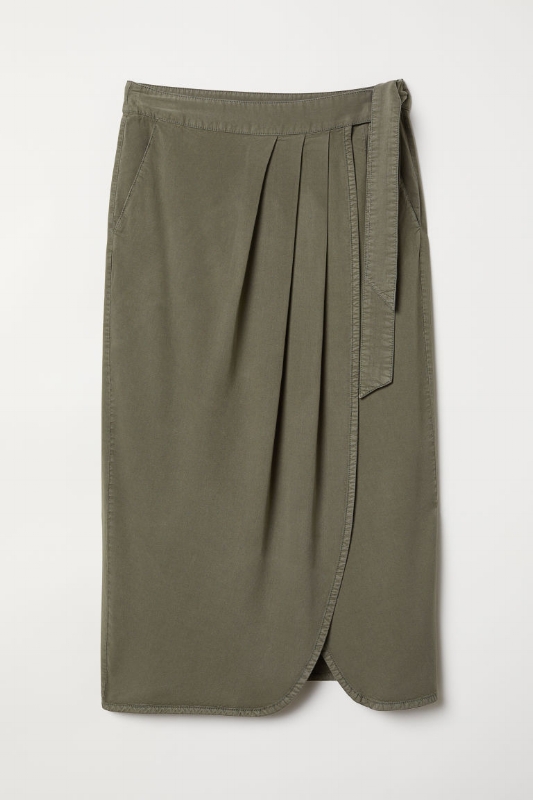 1. H&M: Lyocell-Blend Wrapover Skirt - $35