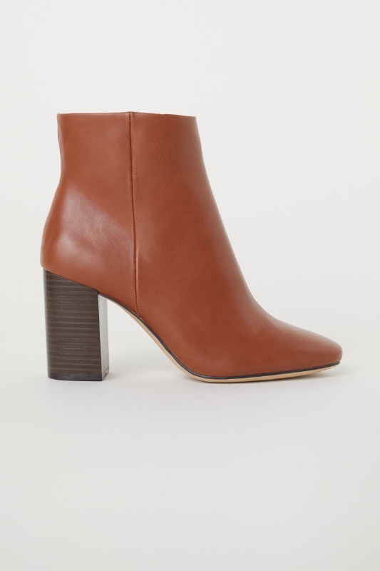 1. H&M: Block-Heel Ankle Boots - $40 