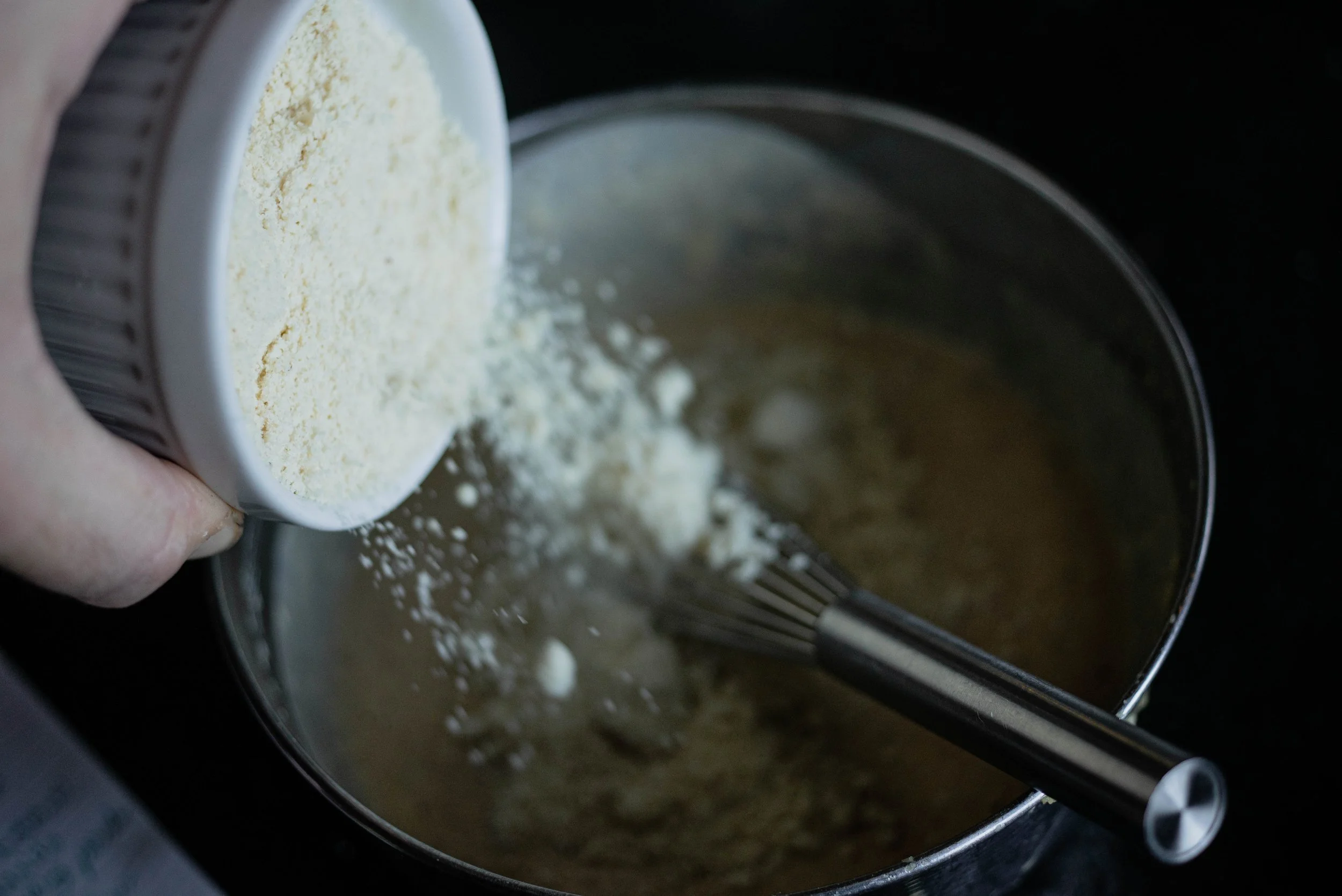Add the nut flour and stir well to combine