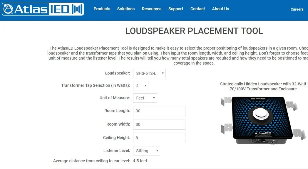 AtlasIED LOUDSPEAKER PLACEMENT TOOL