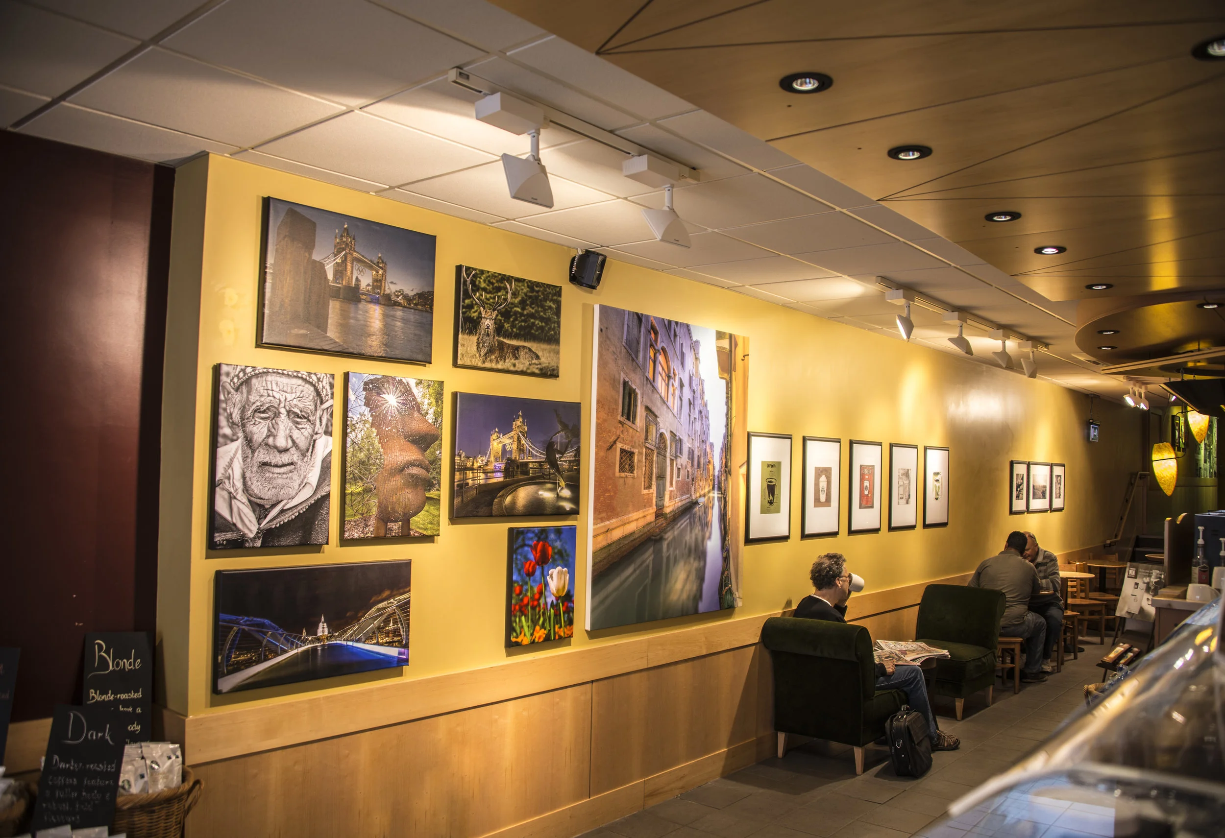 Missing from this shot but a small bio and price list was placed in the gap. I was told that i am the only photographer who has been allowed to display their work in any Starbucks outside of Brighton in the Country. I clearly spent way too much time…