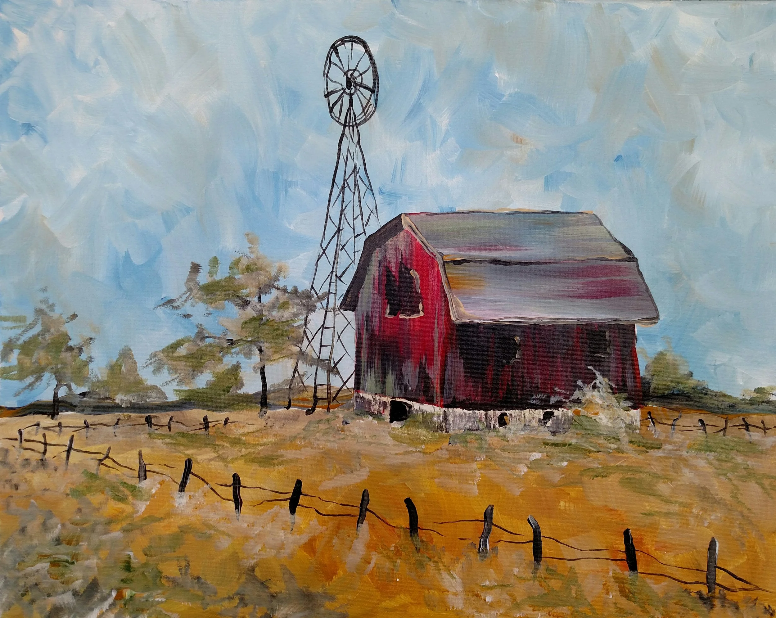 "Rustic Farm Scene", Adult Painting Class