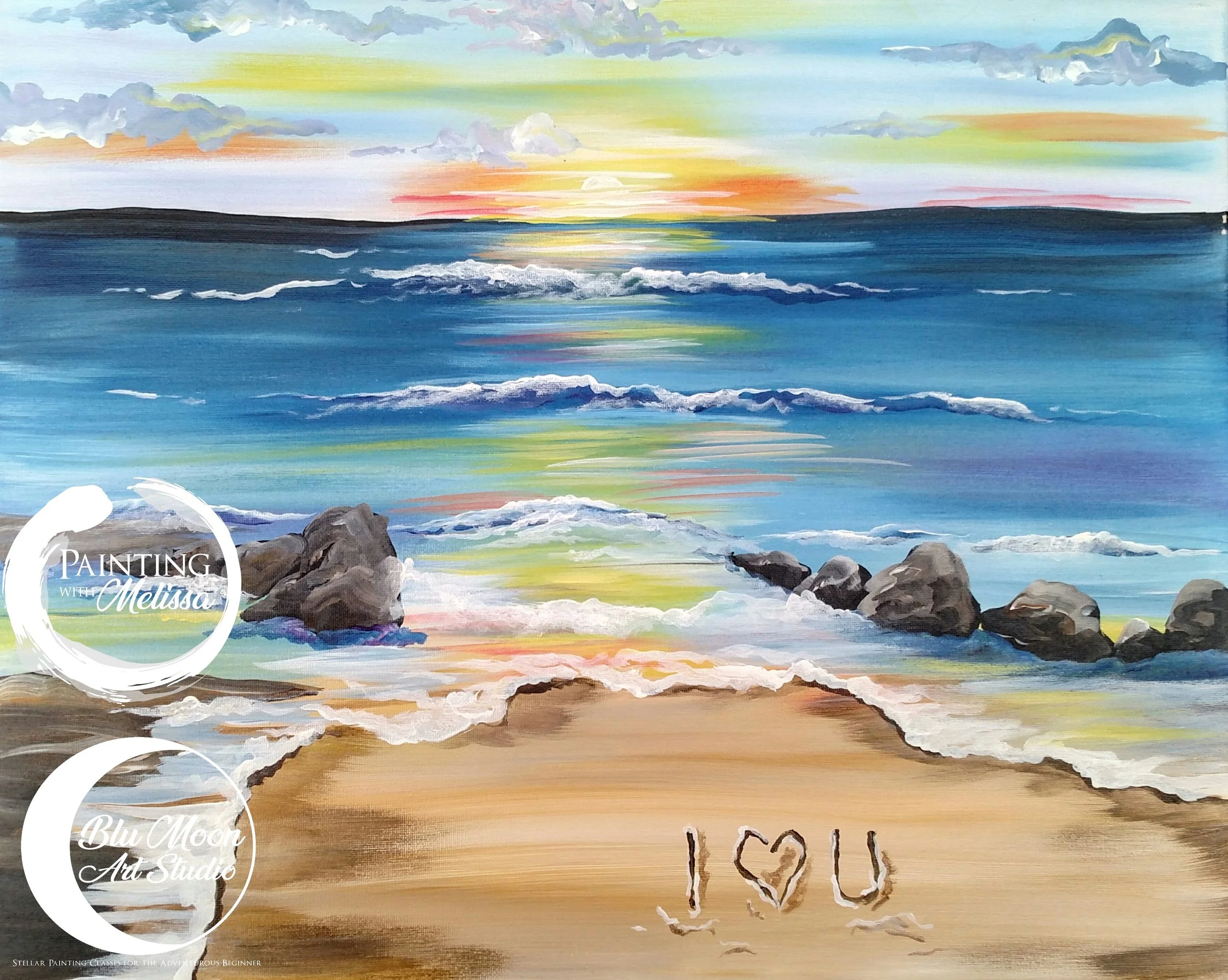 "Notes in the Sand" Ocean and Beach Scene Painting