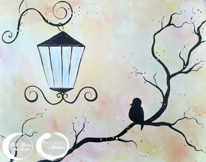 "Bird and Lantern" Decor Painting