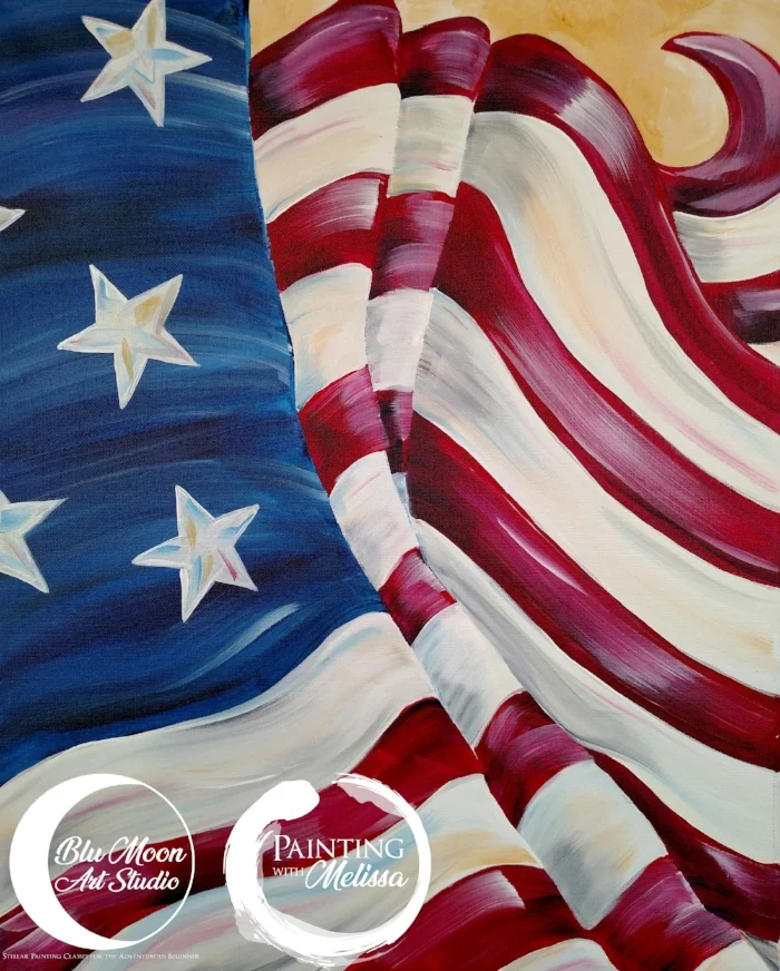 "Stars and Stripes" Flowing Flag Painting