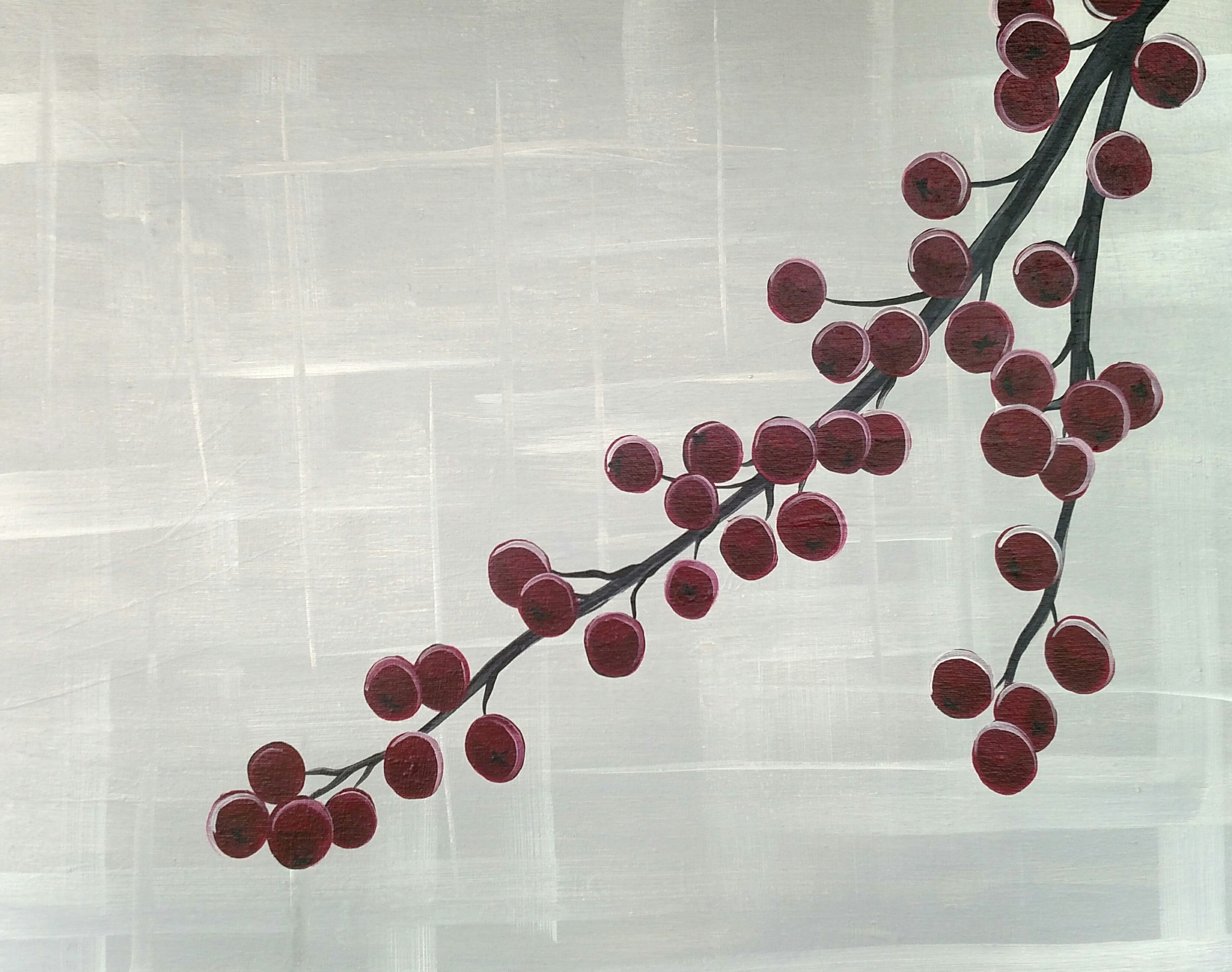 "Winter Berries" Adult Canvas Painting Class