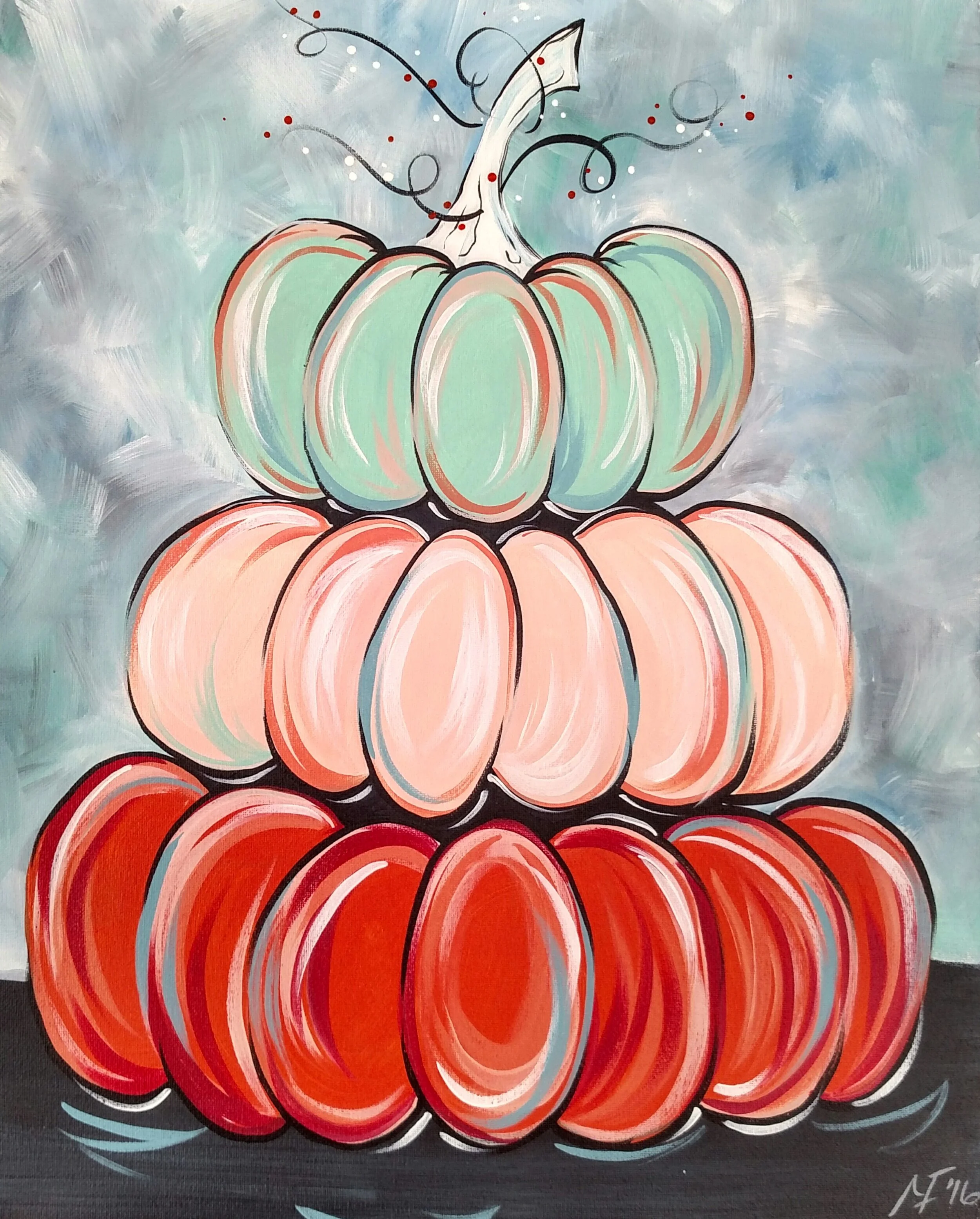 "Stacked Pumpkins" Recorded Painting Class