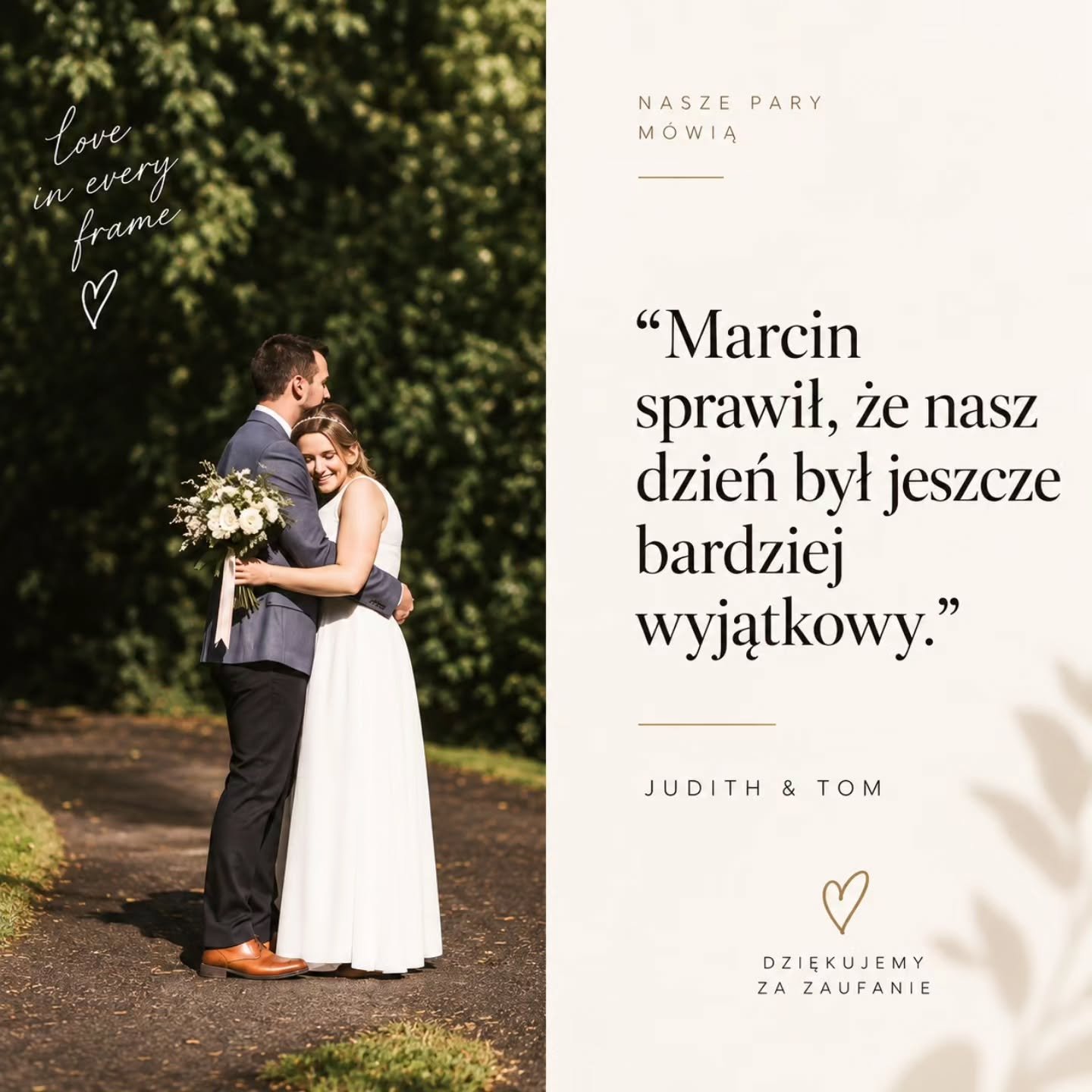 Od ponad 20 lat fotografuję ludzi, emocje i historie, a znaczną część swojej zawodowej drogi zbudowałem w Wielkiej Brytanii, przede wszystkim w Szkocji. 

Przez te lata miałem przyjemność fotografować setki ślub&oacute;w, od kameralnych ceremonii po 