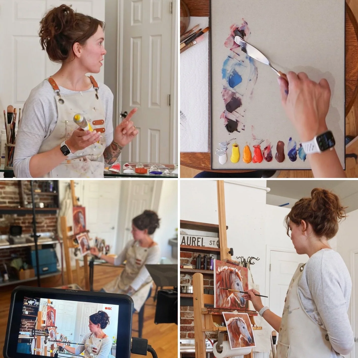 2024 has been such a jam-packed year! 🥹 Here are a few behind the scenes shots from my workshop held at the beautiful @fleurdenver, where we captured all the footage for my new online painting course! To see a sneak preview of the course before it l