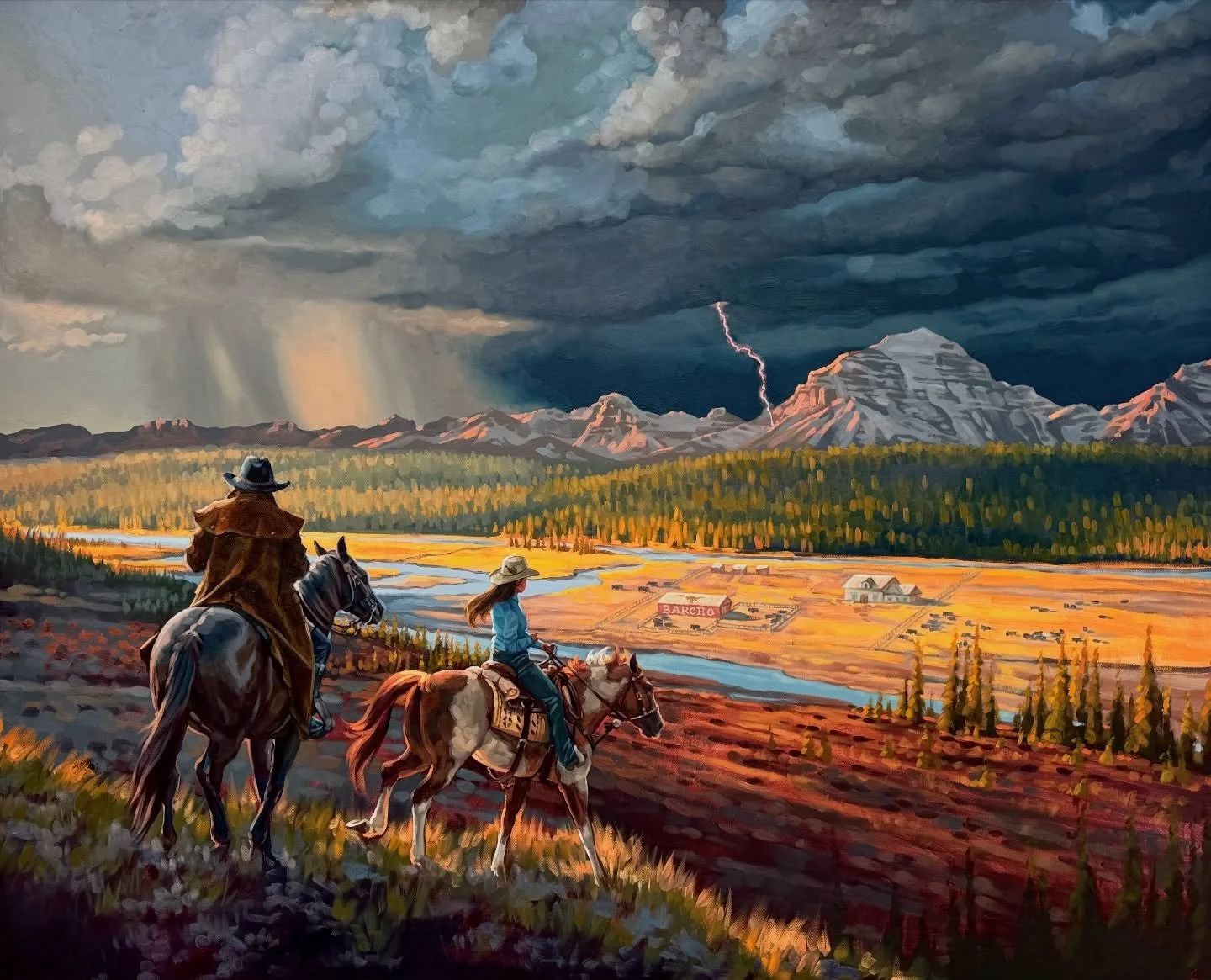 Here&rsquo;s a look at yesterday&rsquo;s commission for those of you who prefer a nice still photo! 😉 This 48x60&rdquo; was my largest commission to date, and I still can&rsquo;t believe it&rsquo;s completely finished.

My books are currently full, 