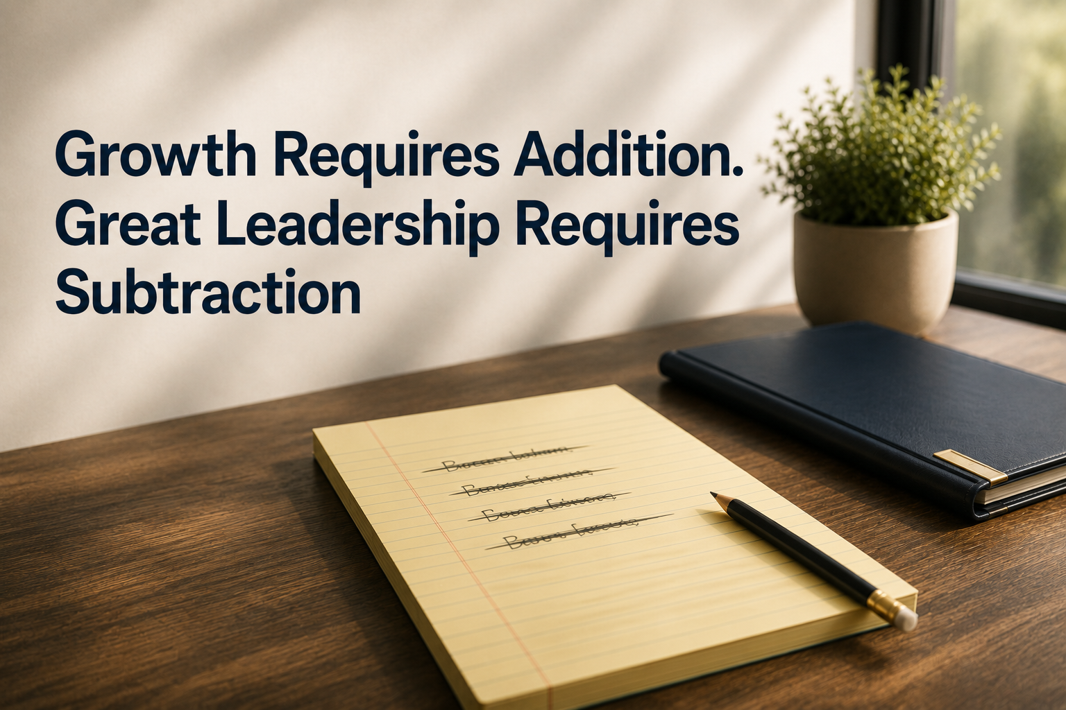 Growth Requires Addition. Great Leadership Requires Subtraction.