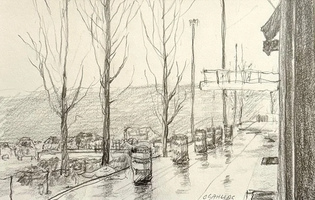 Downtown Hendersonville in the rain