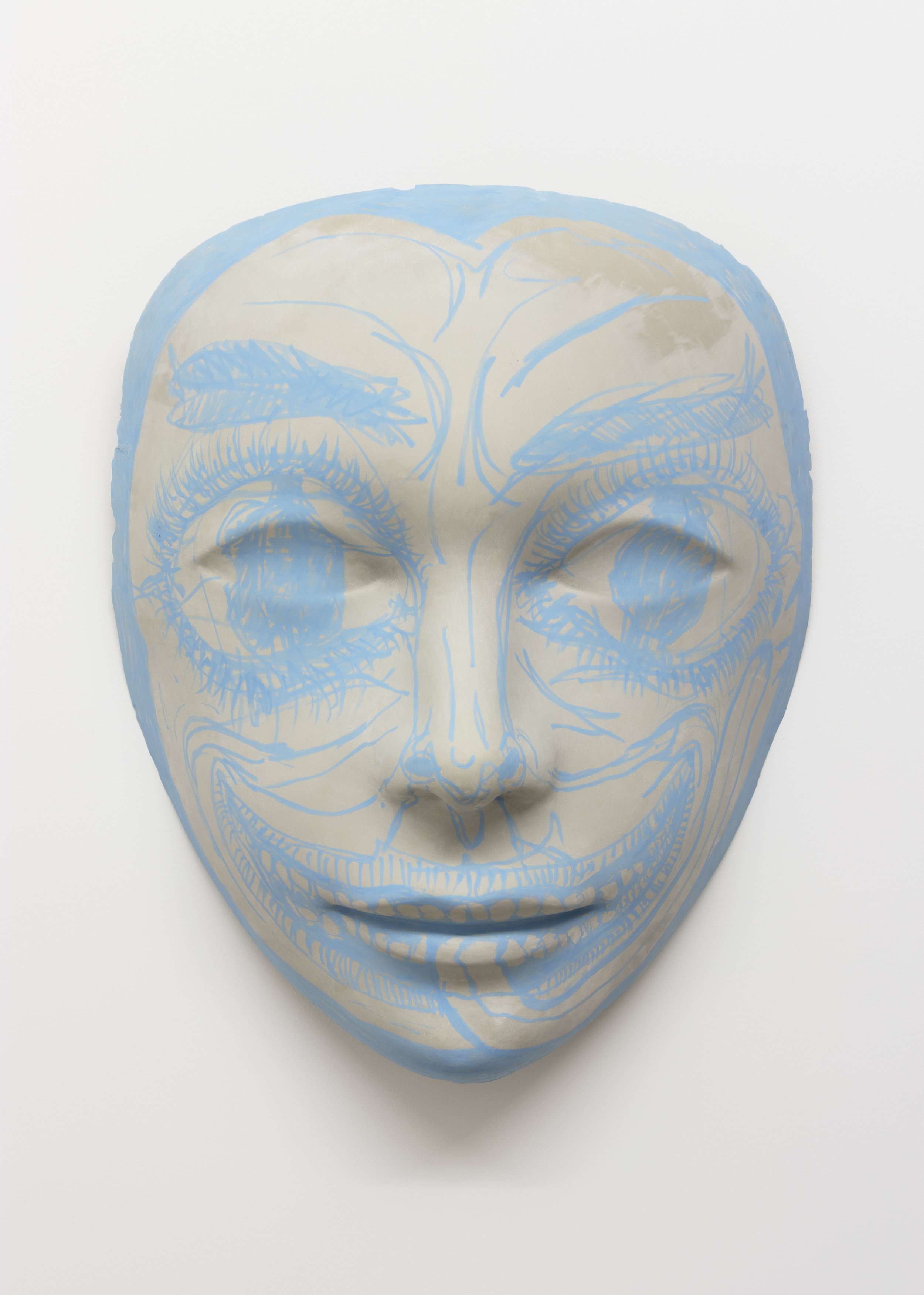  Chloe Seibert,  Mask 3 , Urethane plastic, fiberglass, acrylic paint, 42 x 33 x 17”, 2019    