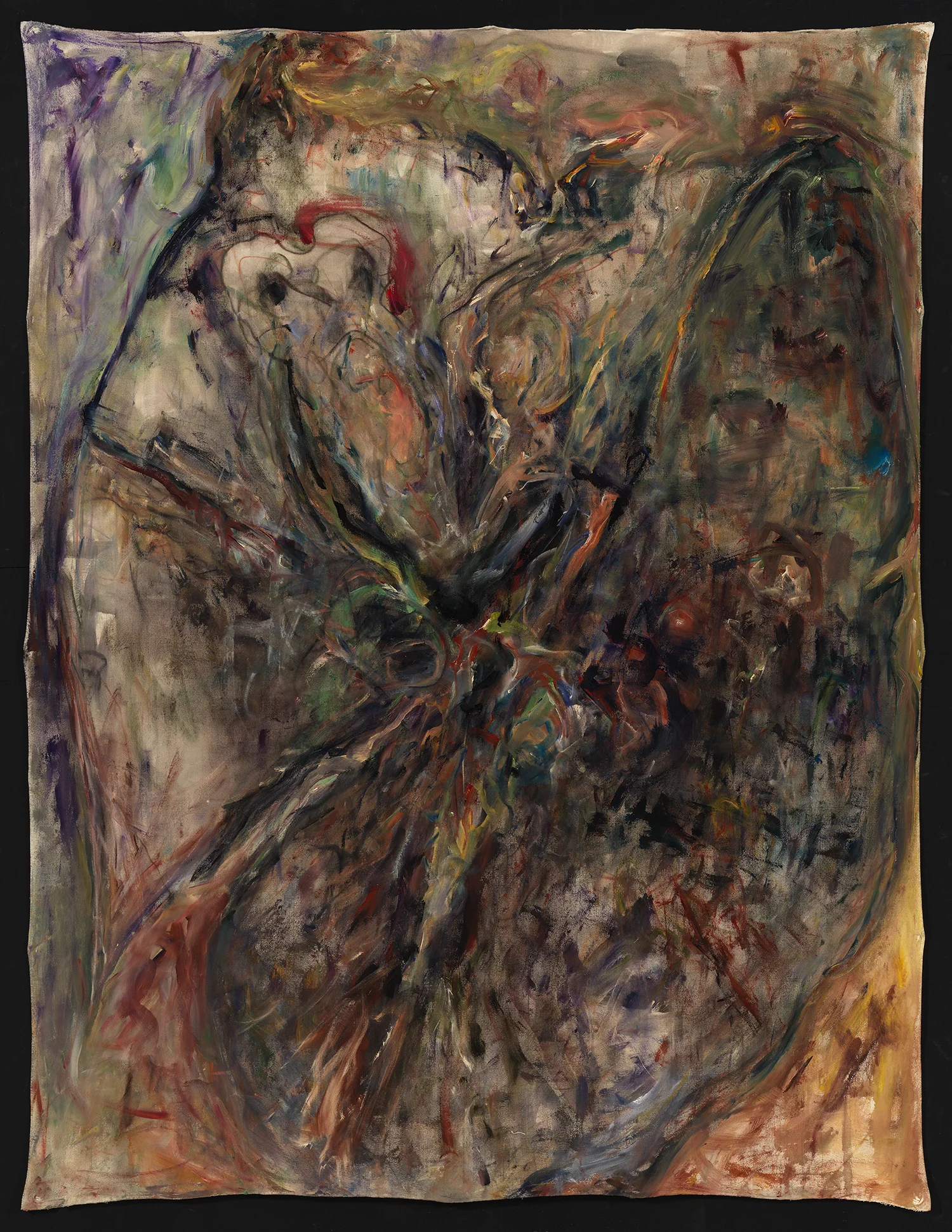 Michael K. Paxton, Pillar of Dust #6, 2018, 96" x 72", chalk, charcoal, gesso, acrylic on canvas