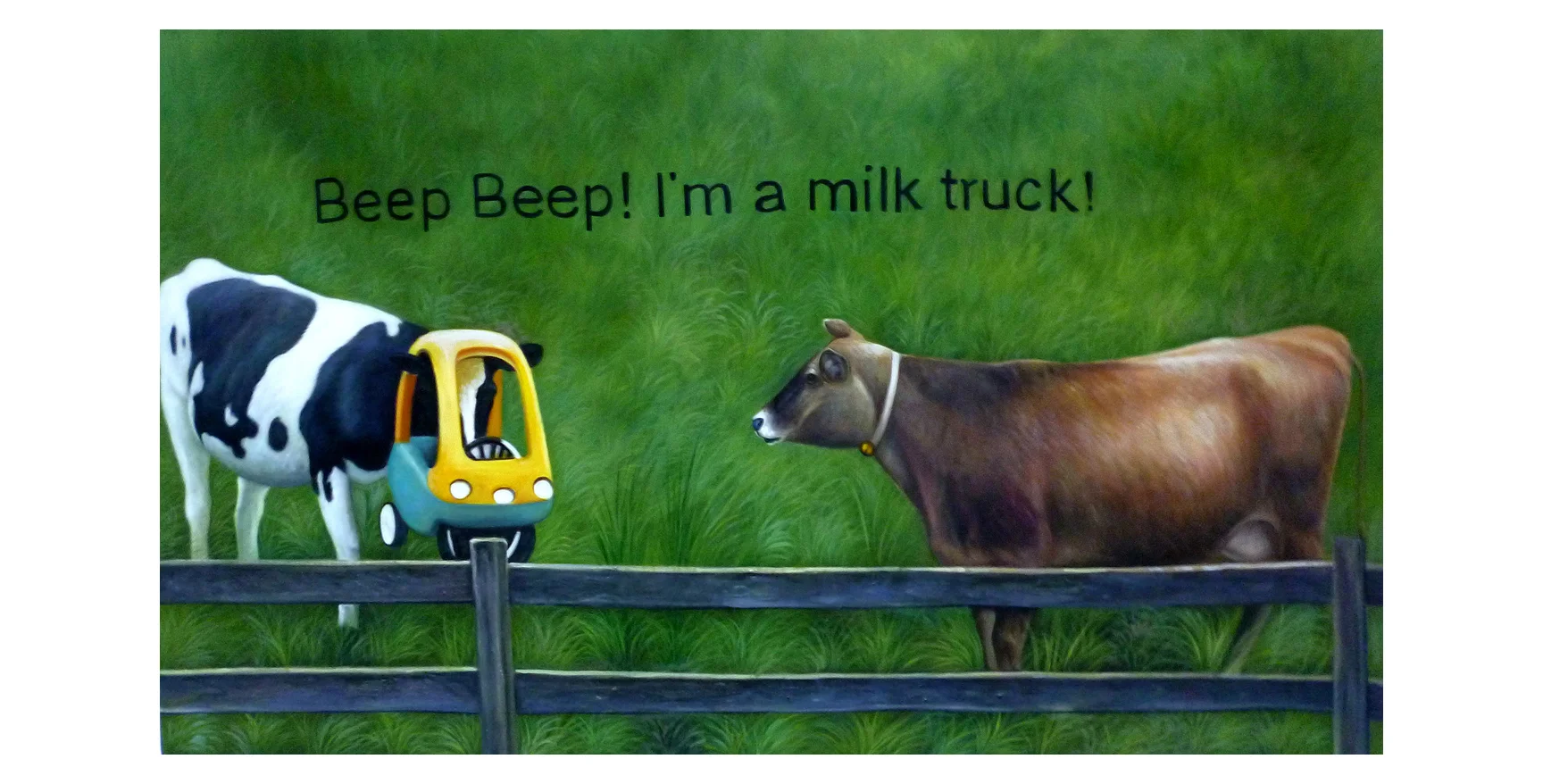 Beep Beep! I'm a Milk Truck 2016 Oil on Canvas 36 x 60 in.