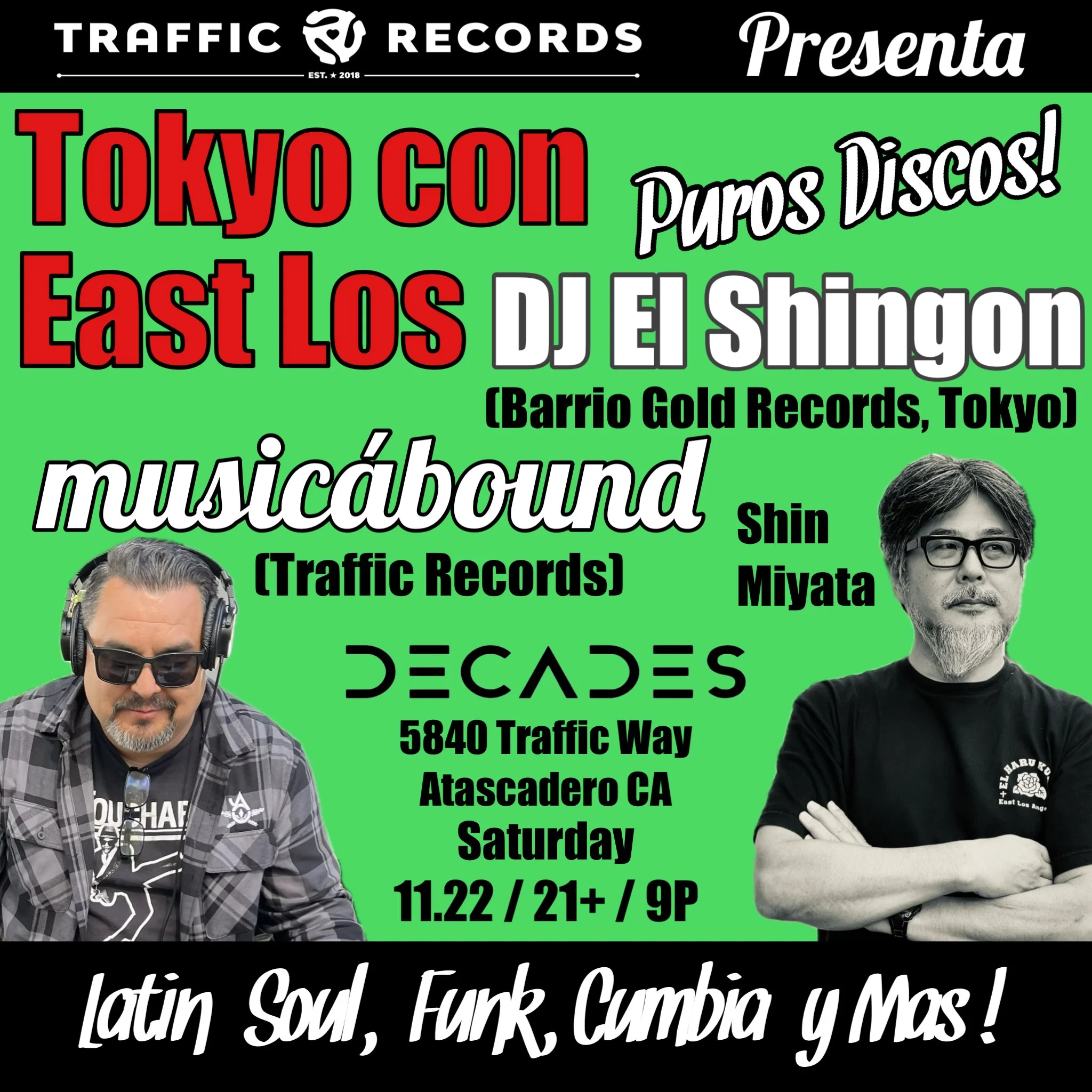 Tokyo con East Los; Puros Discos. An Evening With Shin Miyata &amp; Traffic Records 
