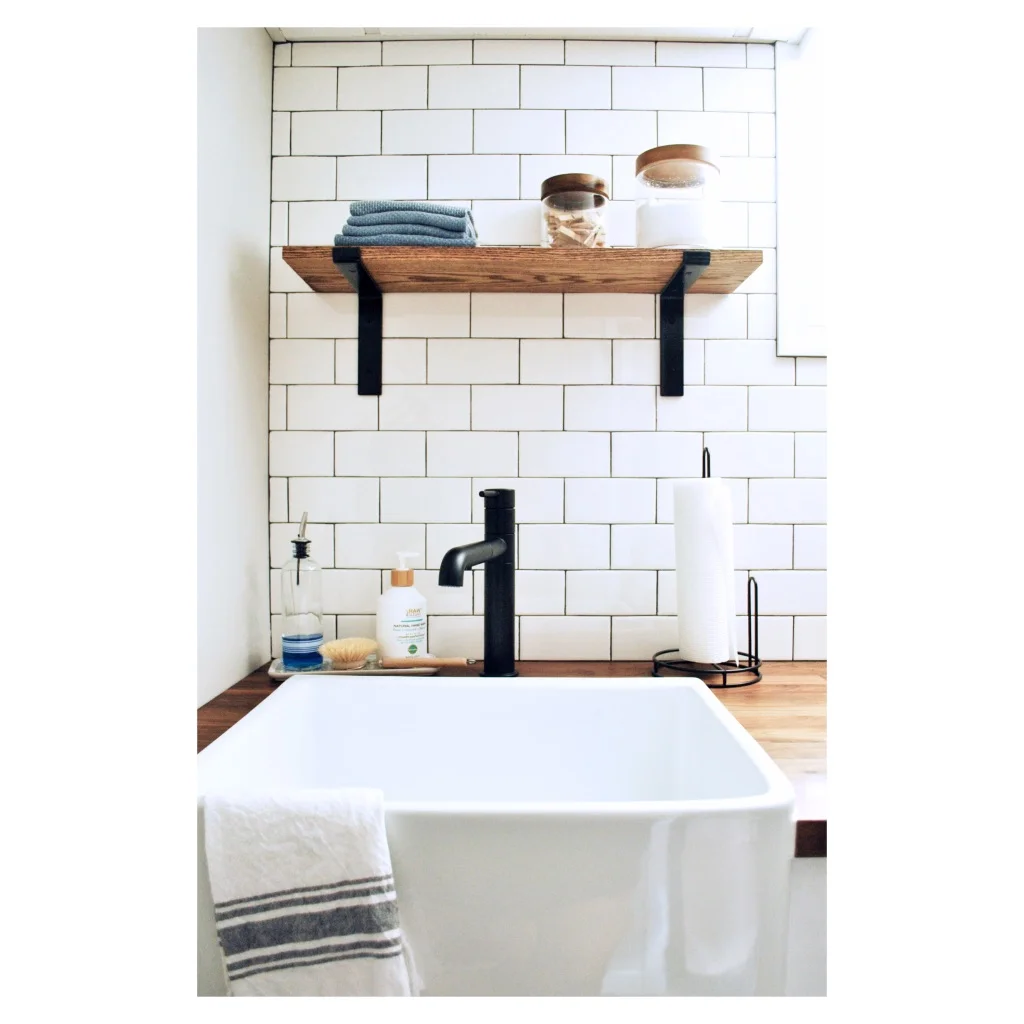 Farmhouse sink in laundry room | Sharp + Grey Interiors