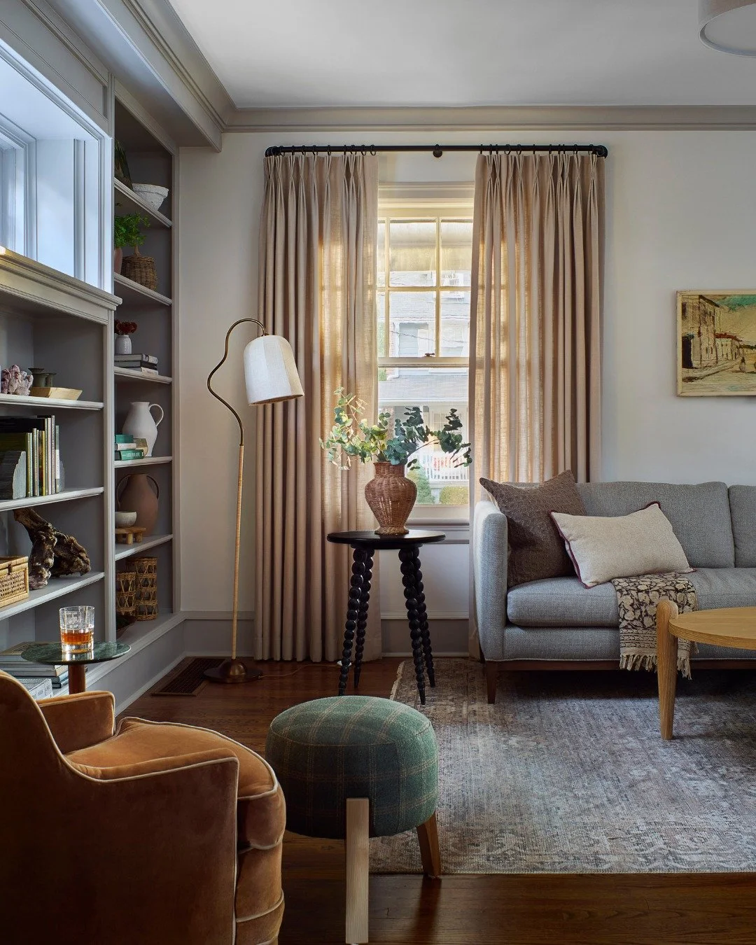 Welcome to the living spaces at our Historic Haddonfield charmer. This home is filled with historic charm on a tree lined street, and the clients wanted each space to feel warm, inviting, and timeless. We thoughtfully blended original character with 