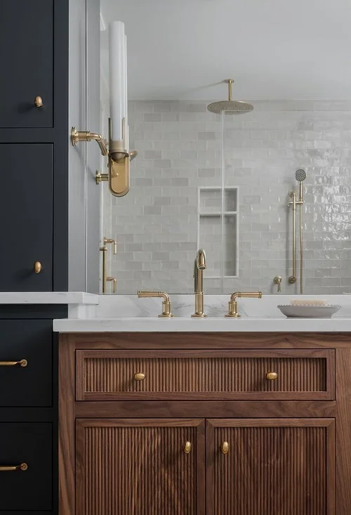 This is a Philadelphia home with natural wood vanity.