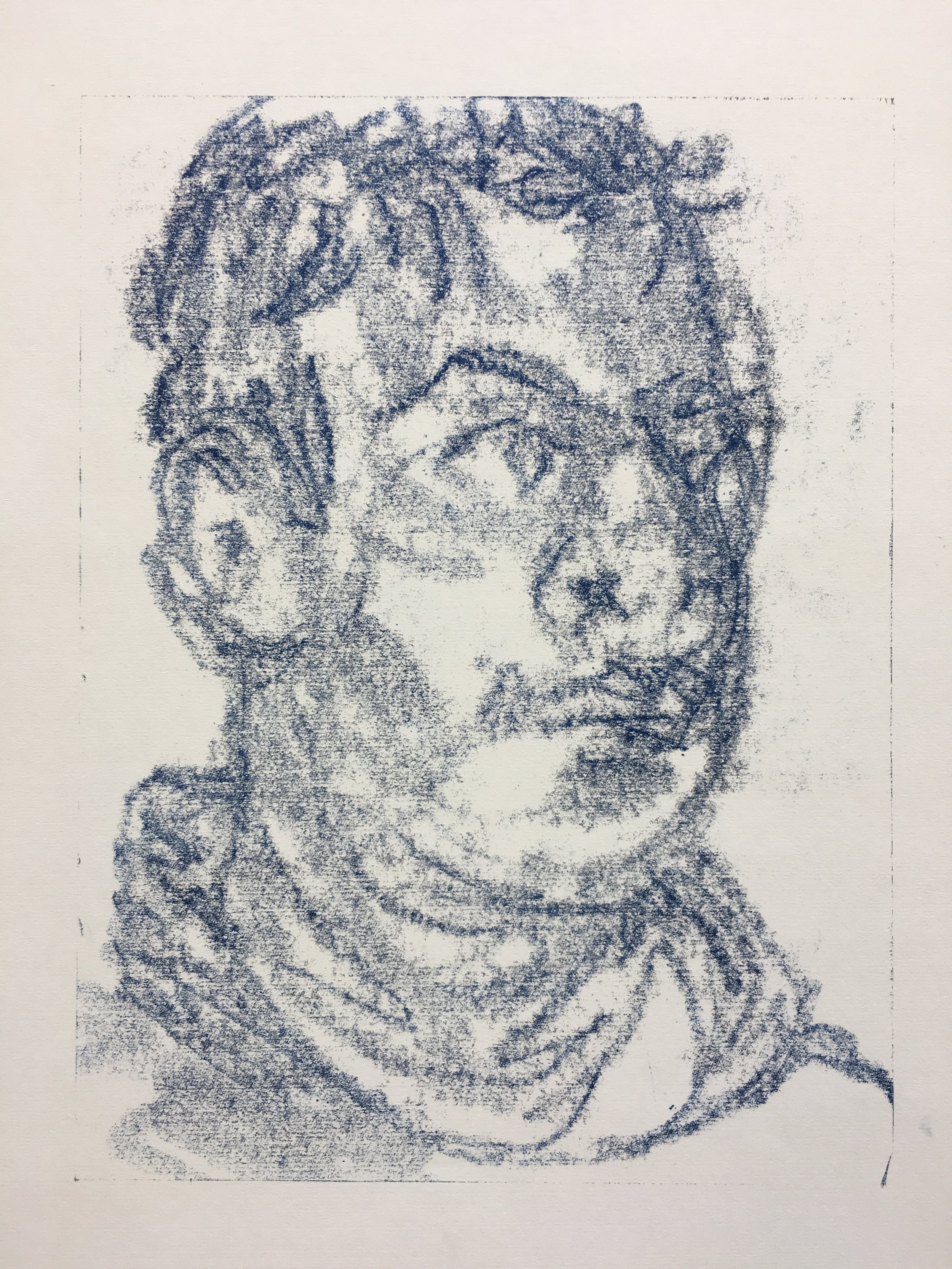 Gabe (ink transfer monotype drawing) / Fishers High School IN