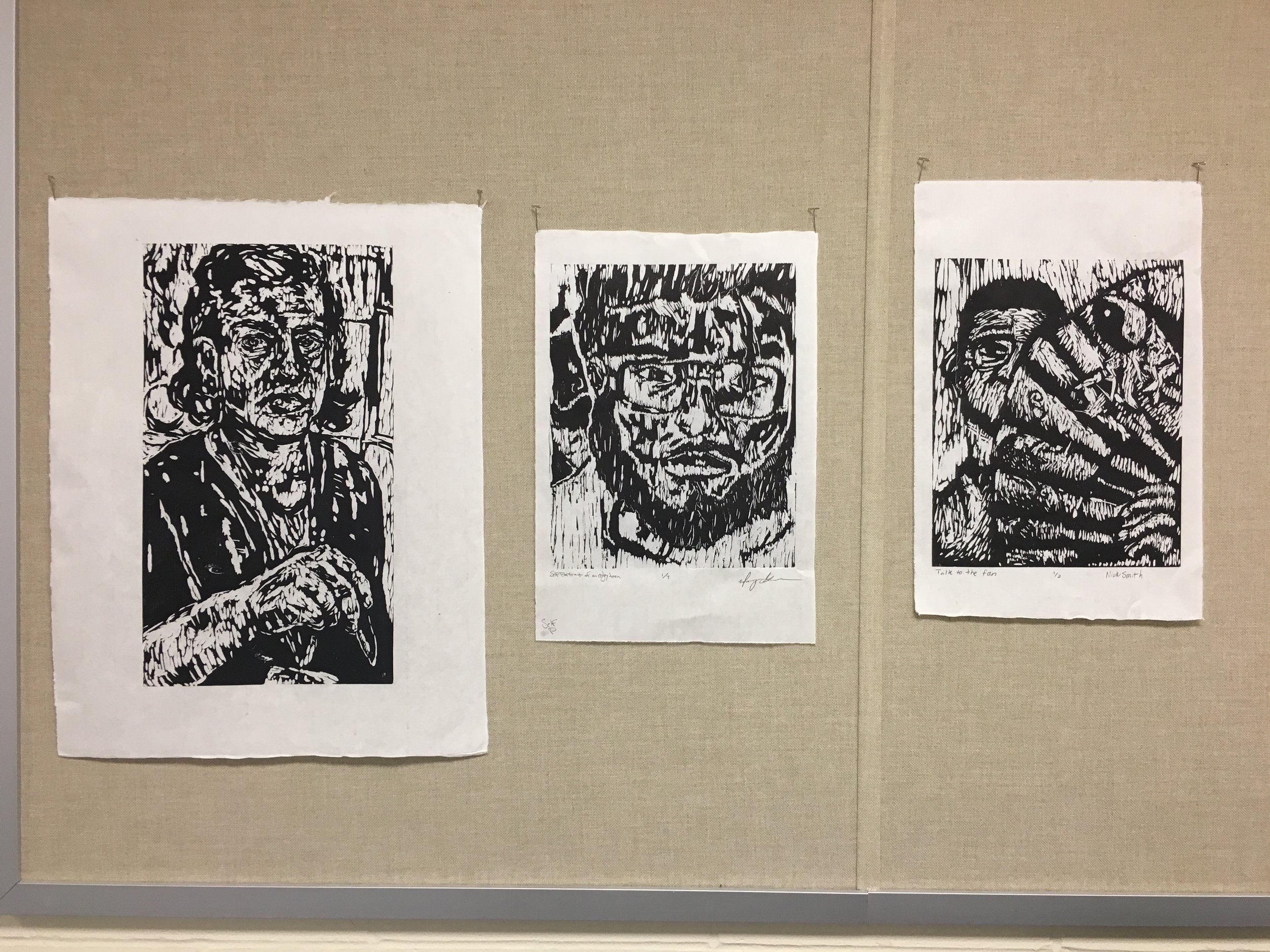 Mine, Nick, & Manny's woodcuts 