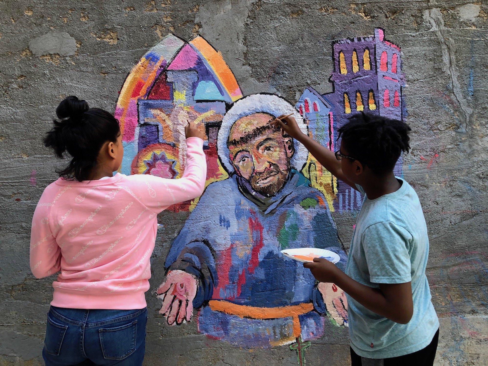  Group mural with St. Francis Youth Center, South Bronx  Fall 2019 