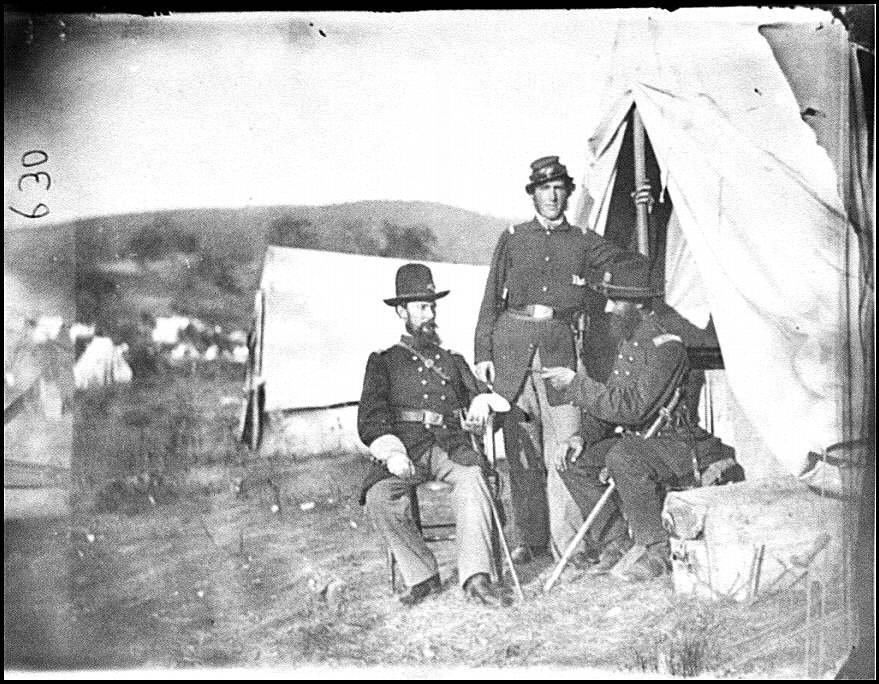 Antietam, Md. Col. John S. Crocker, Lt. Col. Benjamin C. Butler, and adjutant of 93d New York Volunteers].jpeg