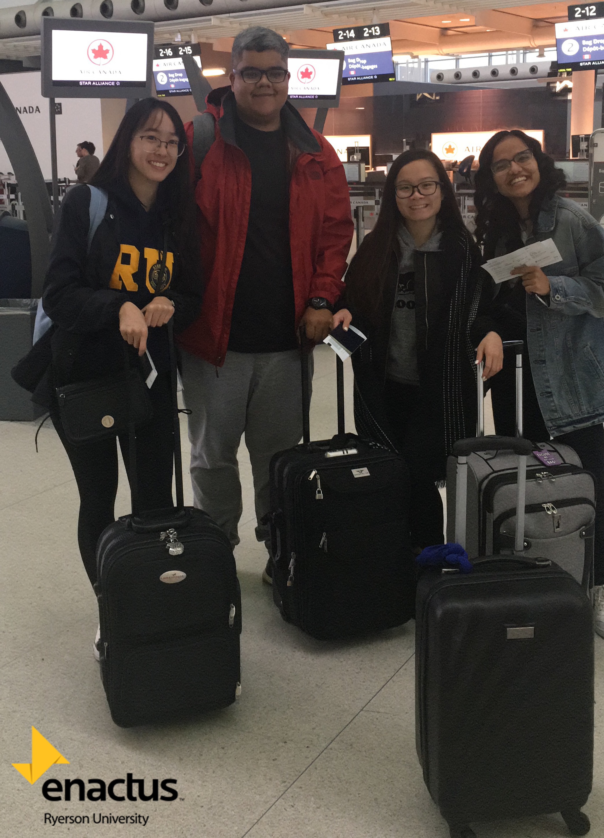 Enactus Ryerson at the Airport heading to San Jose.