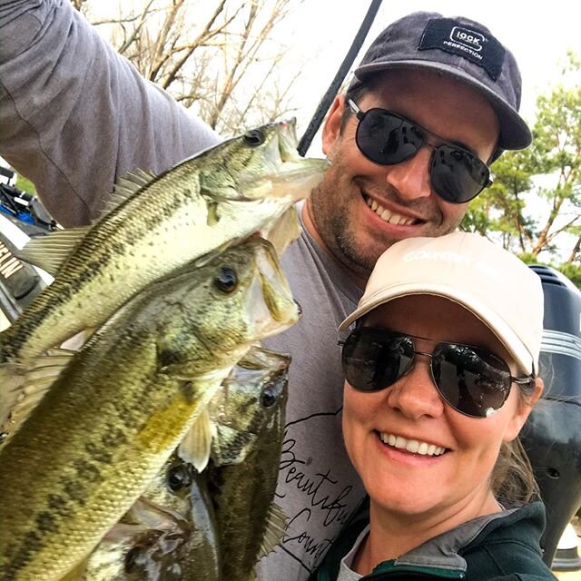 QT with my sweetheart, whacked us some dinner and had a blast! ❤️#bassfishing #yesweeathem #tasty #mybaby #mysweetheart @haley.browning