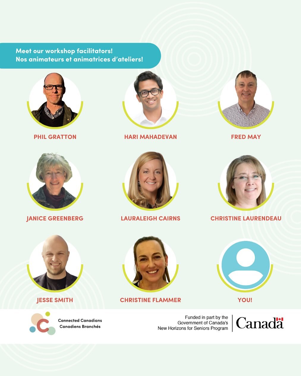 Meet the amazing CC workshop facilitators!👋
From Vancouver to New Brunswick, our team brings an incredible range of experience, including retired educators and IT experts, and we&rsquo;re so lucky to have them. 💻 They teach in both English and Fren
