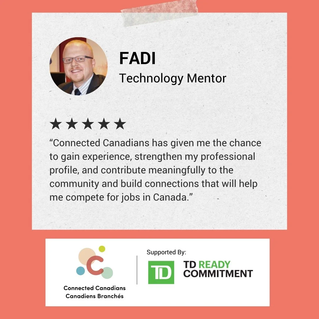 Did you know many of our volunteer technology mentors are newcomers to Canada?

At&nbsp;@connectedcanadians, mentors don&rsquo;t just teach technology to older adults. They also build their own skills, confidence, and professional networks.

Meet Fad
