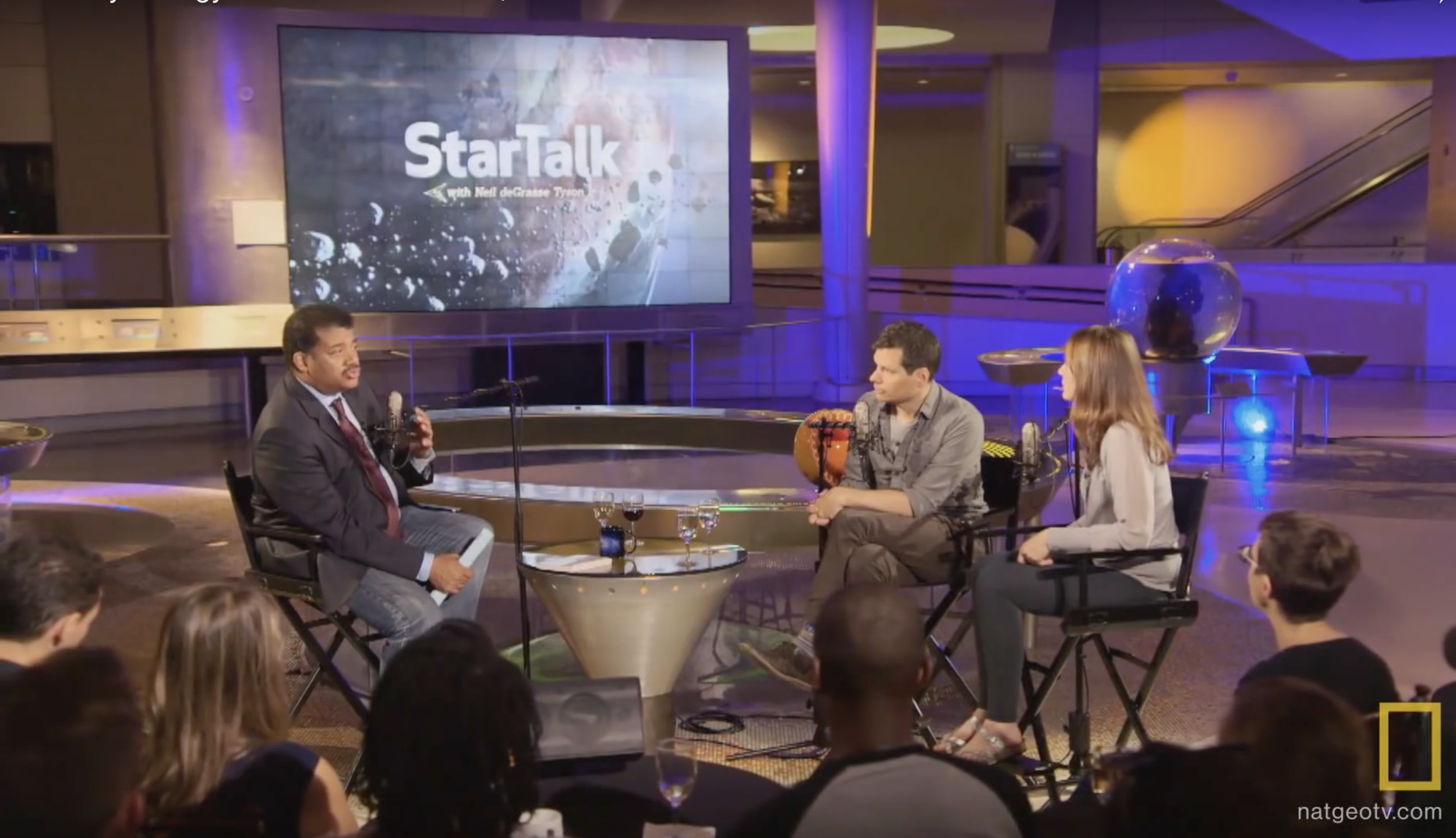 With Neil deGrasse Tyson & Michael Ian Black on StarTalk, Museum of Natural History, New York