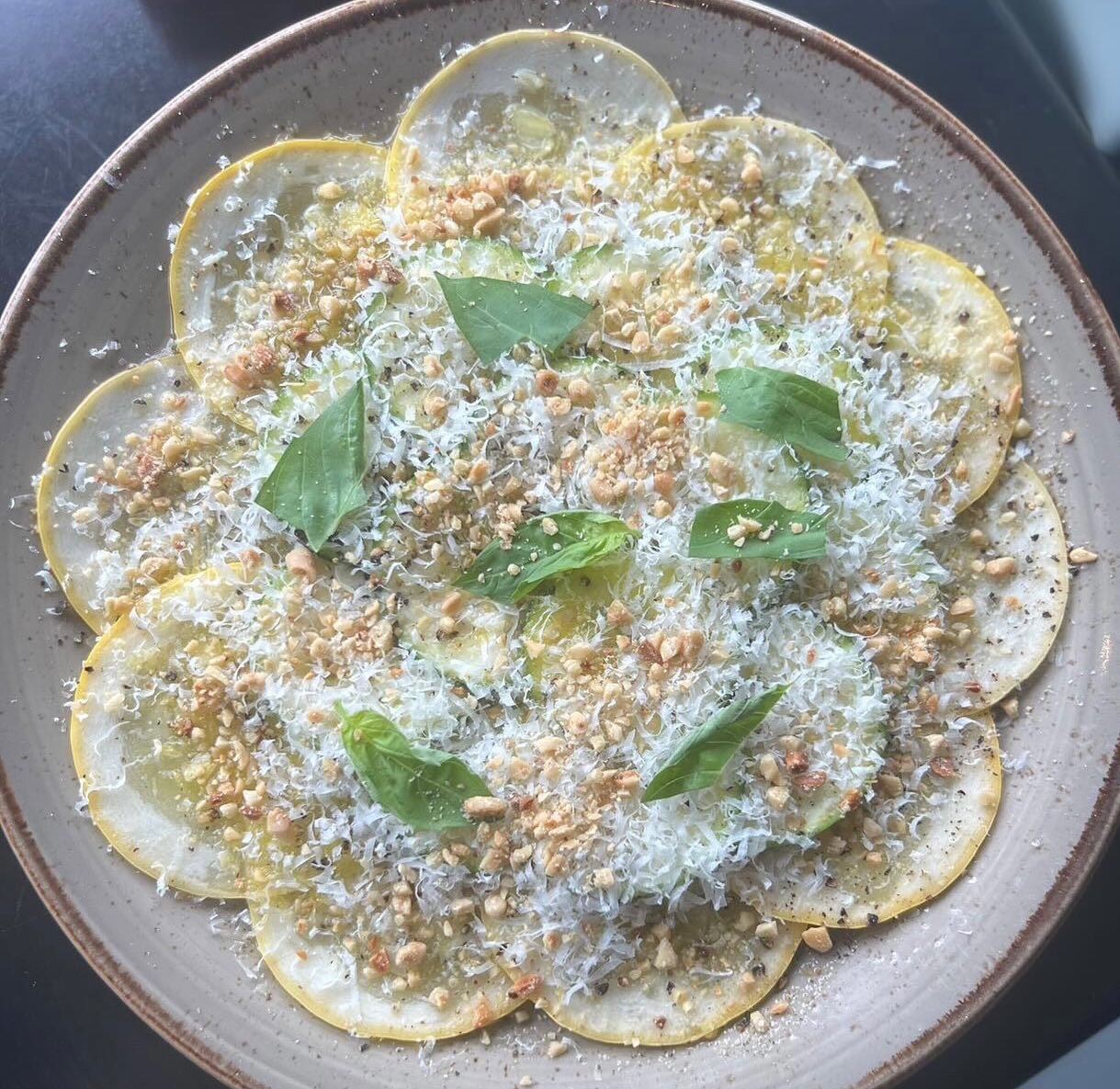 Summer squash carpaccio #recipe from Chef Jonathan Brooks @thebeastgodforgot of @beholderindy 

&ldquo;Love this simple, healthy raw preparation of squash. The texture is unctuous and it feels indulgent while being extremely quick to throw together w