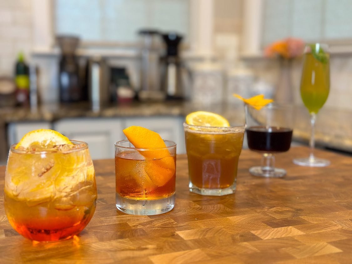Italian cocktails class! These are drinks @ianhyoung82 made this summer to pair with my birthday dinner cooked by @sfoglinadenver 
 
They were so good I wanted to have a class where we made those exact cocktails. We also added the classic Aperol Spri