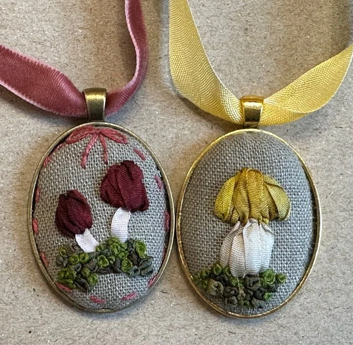 Silk Ribbon Mushroom Pendant Workshop