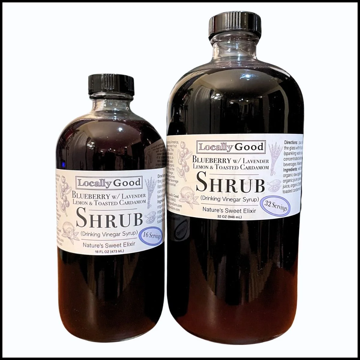 Shrub Syrup - Blueberry Lavender Lemon & Toasted Cardamom